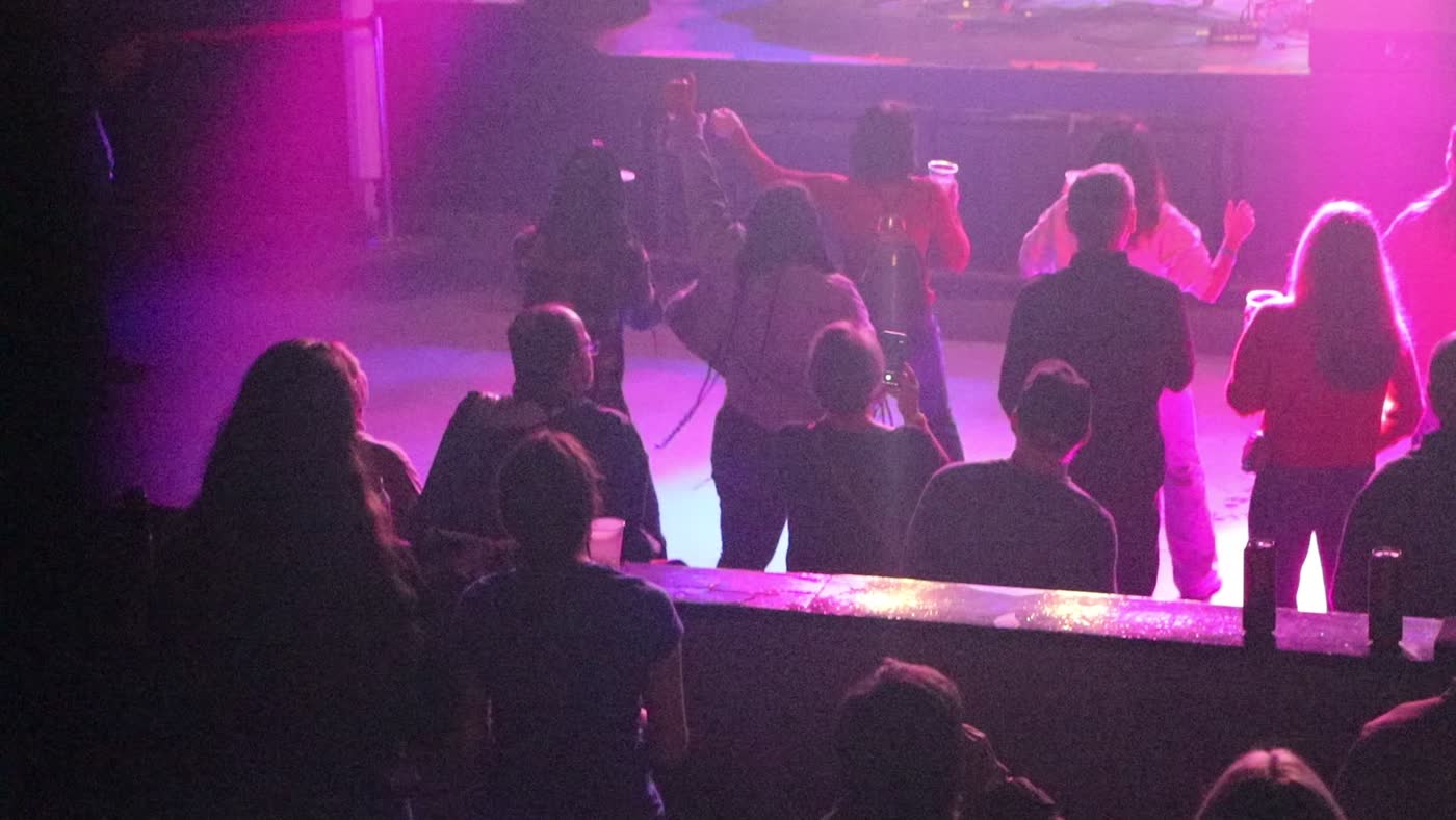 The audience on their feet during the show